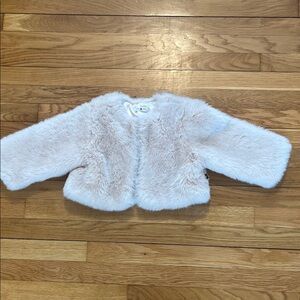 Girls Faux-Fur Jacket - Pale Pink